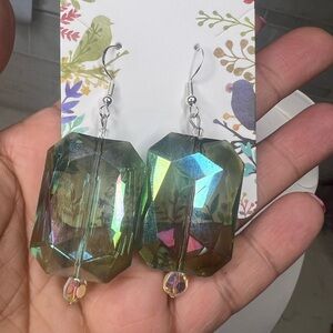 925 hooks Handmade Elegant Iridescent Earrings